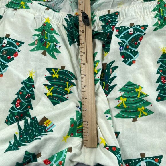 Old Navy Pajama Pants Womens 2X White Green Christmas Tree Flannel Match The Fam - Picture 11 of 16